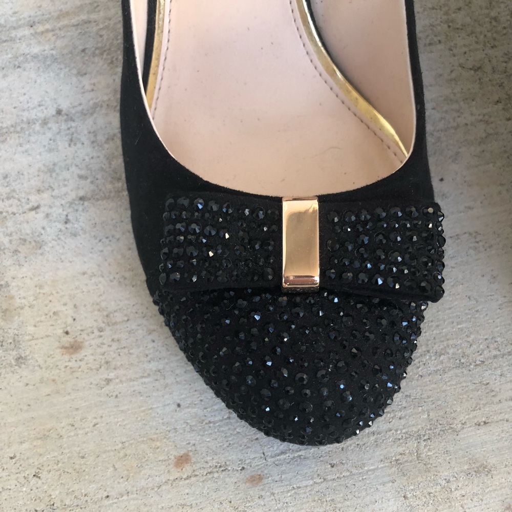 Jessica Simpson Rhinestone Bow wedges sz 7.5